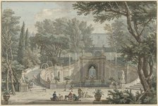 View of the Garden of Villa d'Este in Tivoli, c.1725. Creator: Isaac de Moucheron.