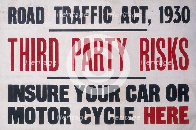 An insurance poster, 1930. Artist: Unknown