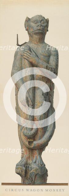 Circus Wagon Monkey, c. 1939. Creator: John Matulis.