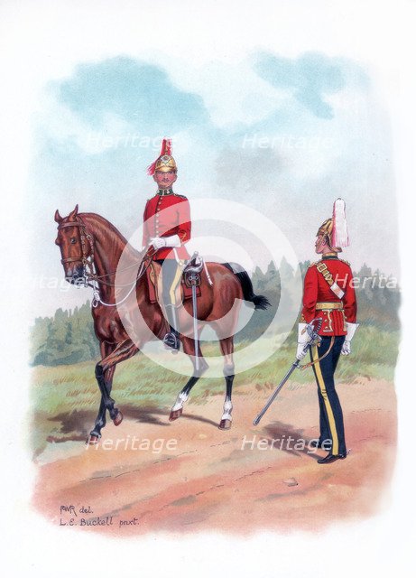 Dragoon guards, 1915.Artist: LE Buckell