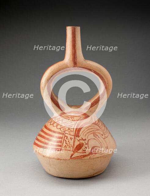 Stirrup Spout Vessel with Fineline Bird Motifs, 100 B.C./A.D. 500. Creator: Unknown.