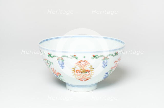 Bowl with Stylized Medallions, Qing dynasty (1644-1911), Yongzheng reign mark (1723-1735). Creator: Unknown.