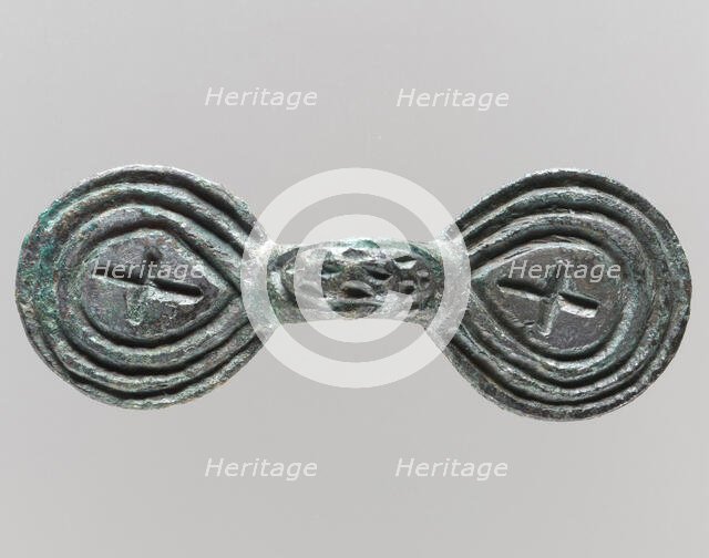 Equal-Arm Brooch with Cross Decoration, Frankish, 7th-8th century. Creator: Unknown.
