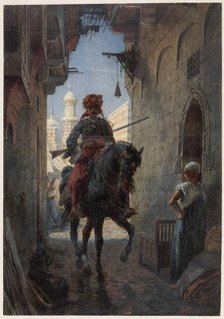 Turkish rider in a city, 1863. Creator: Willem de Famars Testas.