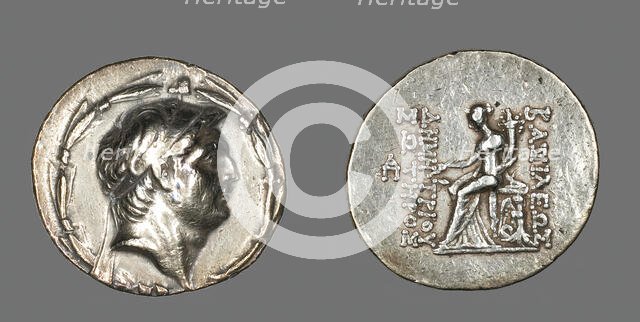Tetradrachm (Coin) Portraying Demetrios I Soter, 162-150 BCE, Reign of Demetrios I Soter. Creator: Unknown.