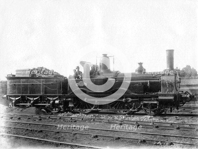 London & South Western Railway (LSWR) Locomotive No 5, 'Ganymede' and tender, c1873. Artist: Unknown