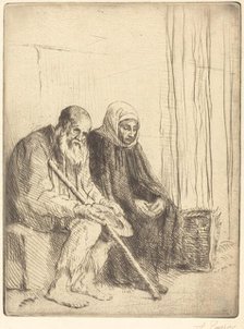 Two Beggars (Les deux mendiants). Creator: Alphonse Legros.