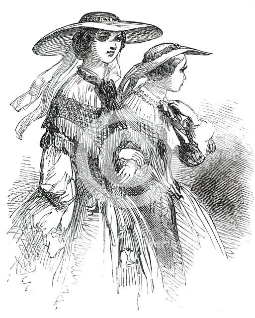 Fashions for May - Straw Hats, for Promenade, 1850. Creator: Unknown.