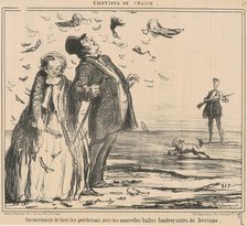 Inconvénient de tirer les perdreaux ..., 19th century. Creator: Honore Daumier.