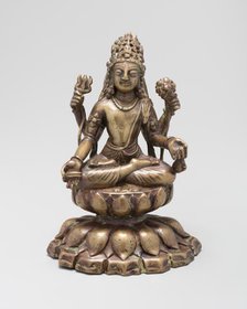 Four-Armed Bodhisattva Avalokiteshvara Seated in Lotus Position (Padmasana), 8th/9th century. Creator: Unknown.