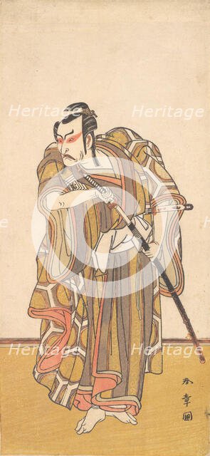 Ichikawa Danzo III as a Samurai Drawing a Sword, ca. 1772. Creator: Shunsho.