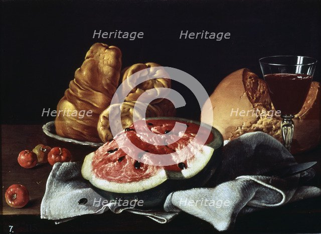  'Still Life with Watermelon' by Luis Eugenio Melendez.