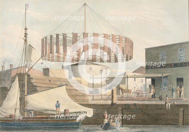 Circular Mill, King Street, New York, 1830. Creator: John William Hill.