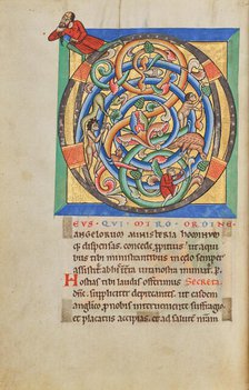 Inhabited Initial D; Stammheim Missal, probably 1170s. Creator: Unknown.