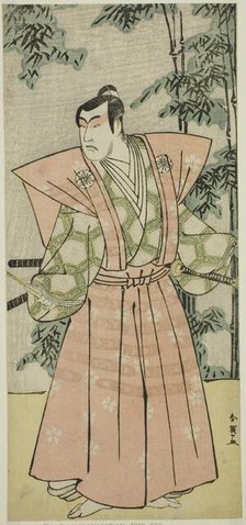 The Actor Matsumoto Koshiro IV as Hatakeyama Shigetada Disguised as Honjo..., c. 1789. Creator: Katsukawa Shun'ei.