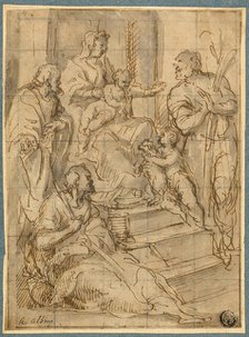 Holy Family with the Infant Saint John the Baptist and Two Male Saints, n.d. Creator: Alessandro Albini.