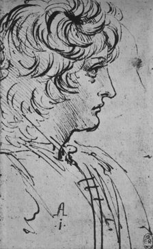 'Profile of a Youth to the Right', c1480 (1945). Artist: Leonardo da Vinci.