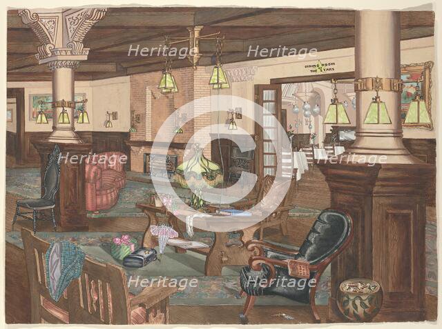 Hollywood Hotel Lobby, 1902, c. 1946. Creator: Perkins Harnly.