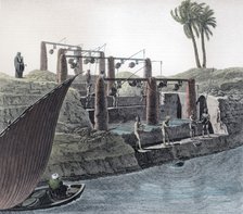 Collecting water from the Nile, Egypt, c1798. Artist: Unknown