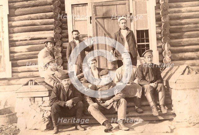 On the Porch of the Prison Building, 1906-1911. Creator: Isaiah Aronovich Shinkman.
