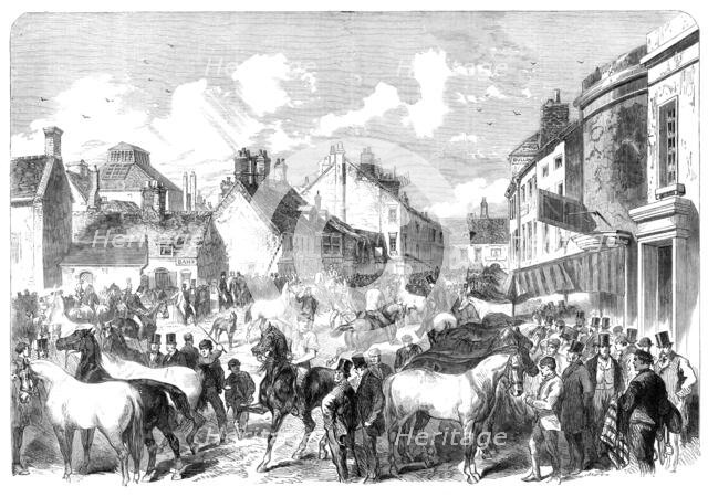 The annual horse fair at Horncastle, Lincolnshire, 1864. Creator: Unknown.