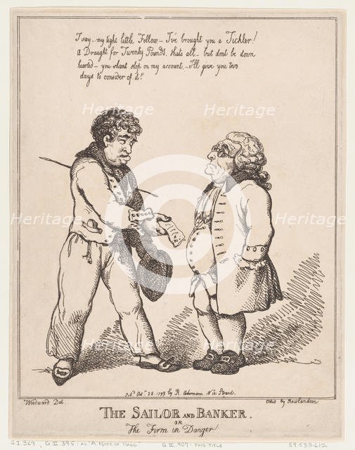 The Sailor and Banker, or the Firm in Danger, October 28, 1799., October 28, 1799. Creator: Thomas Rowlandson.
