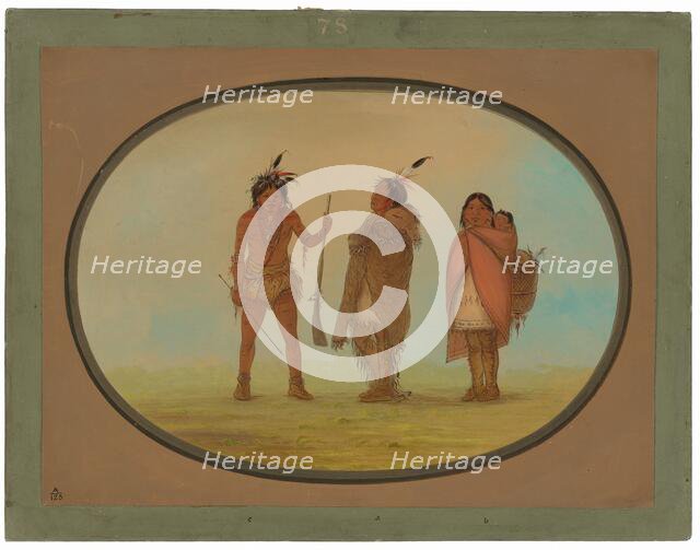 Arapaho Chief, His Wife, and a Warrior, 1861/1869. Creator: George Catlin.