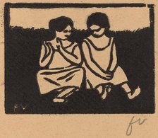 Two Girls in Chemises (Deux fillettes en chemise), 1893. Creator: Félix Vallotton.