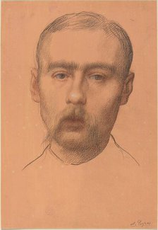 Head of a Man (Possible Portrait of Professor E.D. Adams). Creator: Alphonse Legros.