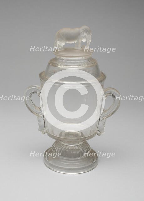 Jumbo/Elephant covered dish, 1883/5. Creator: Canton Glass Company.