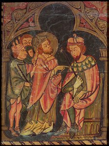  'Front of Sant Cebrià of Cabanyes', Saint Cyprian is taken by three hired assassins to the Emper…