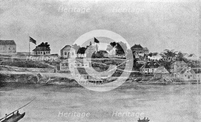 "The Commandants Garden" looking towards William Street from the Brisbane River, c1835. Creator: Unknown.