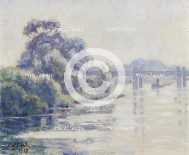 Misty Morning on a River, 1929. Creator: Alfred William Finch.