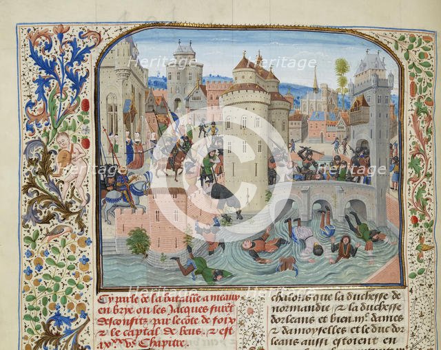 Defeat of the Jacquerie on 9 June 1358, ca 1470-1475. Creator: Liédet, Loyset (1420-1479).