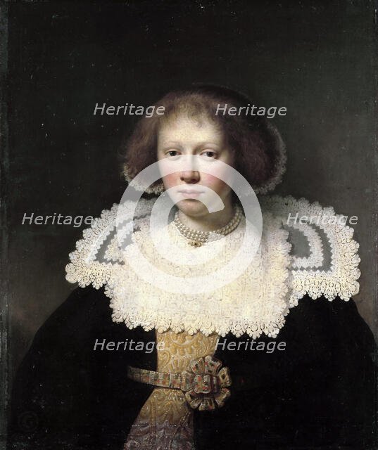Portrait of a Young Woman, 1635. Creator: Santvoort, Dirck Dircksz van (1610-1680).
