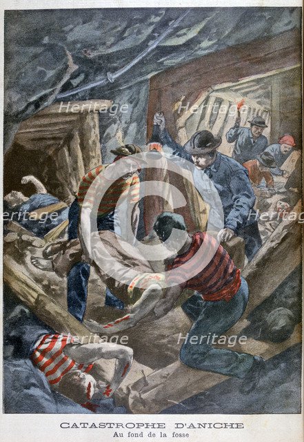 Mine collapse, Aniche, France, 1900. Artist: Unknown