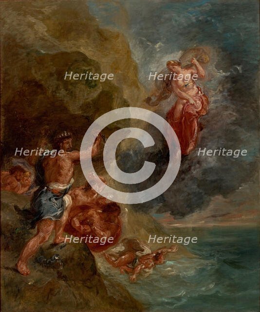 Four Seasons, Winter: Juno beseeches to destroy Aeneas' Fleet, 1856-1863. Creator: Delacroix, Eugène (1798-1863).