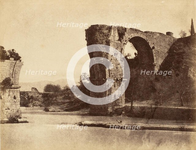 Bridge of Augustus at Nani, 1853-56. Creator: Possibly by Jane Martha St. John.