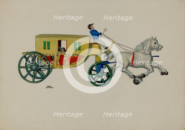 Toy - Two Horse Hack, 1935/1942. Creator: Page Coffman.