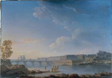 The Pont de la Tournelle, Île Saint-Louis, Île Louviers, c1780. Creator: Alexandre Jean Noel.