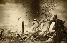 'An H.E. shell exploding', First World War, 1914-1918, (1933).  Creator: Unknown.