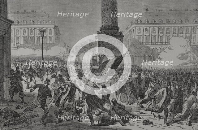 Paris Commune: Massacre of supporters of the "Party of Order"in the Place Vendôme in Paris, 1871. Creator: Tomás Carlos Capuz.