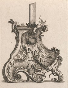 Design for the Base of a Crucifix, Plate 4 from: 'Neü inventierte Crucifix=..., Printed ca. 1750-56. Creator: Jacob Gottlieb Thelot.