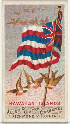 Hawaiian Islands, from Flags of All Nations, Series 1 (N9) for Allen & Ginter Cigarettes B..., 1887. Creator: Allen & Ginter.