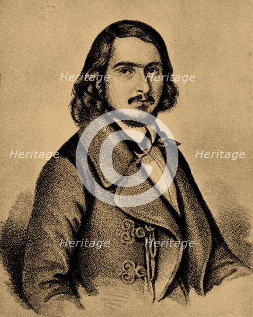 Portrait of Georg Herwegh (1817-1875) , 1841. Creator: Anonymous.