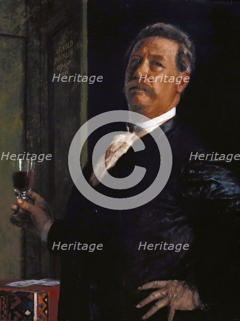 Self-Portrait with the wineglass, 1885. Creator: Böcklin, Arnold (1827-1901).