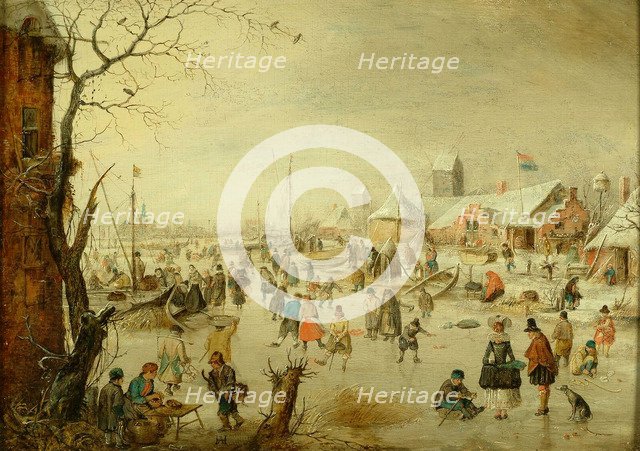 A scene on the Ice, c.1630. Artist: Avercamp, Hendrick (1585-1634)