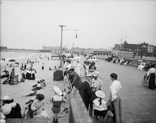 Board walk & beach, Asbury Park, N.J., c1905. Creator: Unknown.