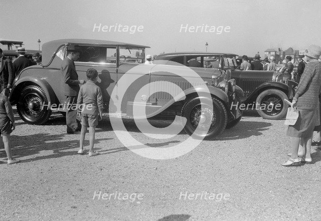 Minerva 2-door coupe at Boulogne Motor Week, France, 1928. Artist: Bill Brunell.