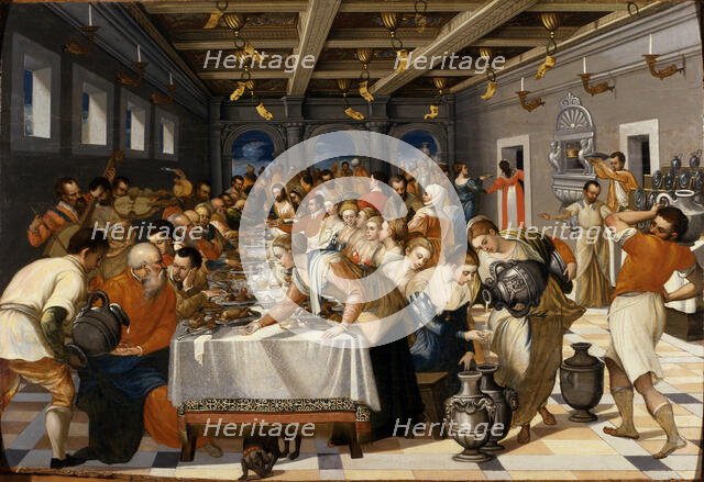 The Wedding Feast at Cana, c1565-1570. Creator: Damaskenos (Damaskinos), Michael (1530/35-1592/93).